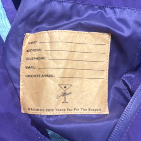 Alltimers purple windbreaker.  Size XL - Picture 5 of 5